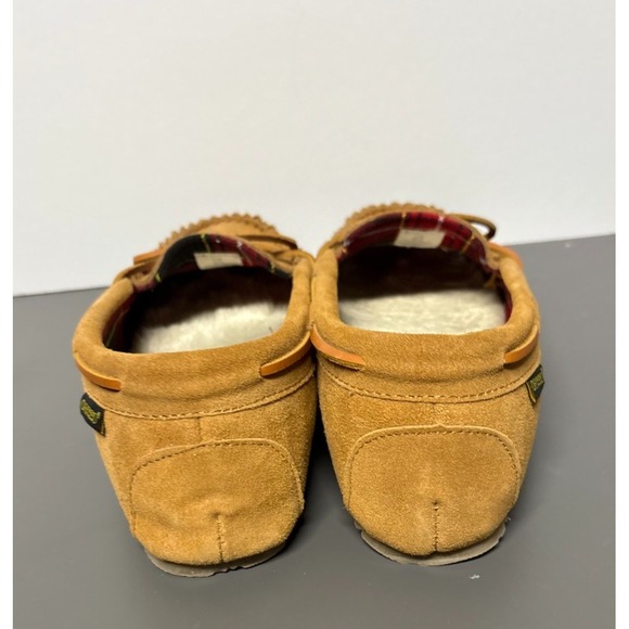 Old Friend Footwear "Kelly" Suede Leather Moccasin Slippers 11 M Faux Fur Lined - Picture 3 of 11